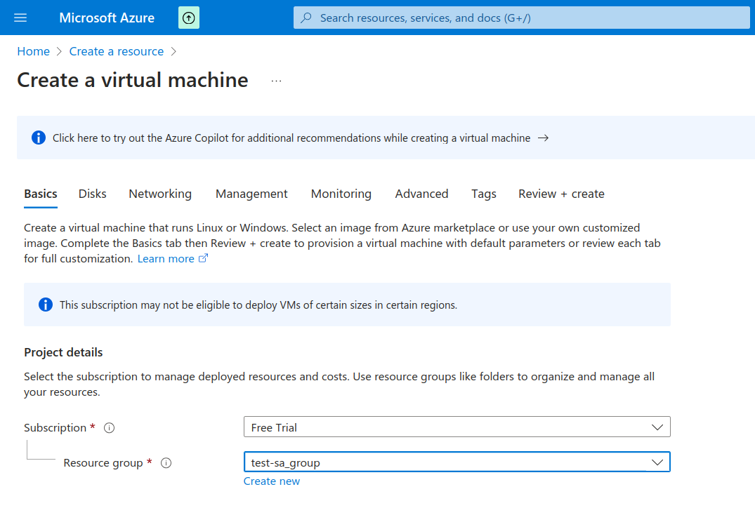 Create VM Instance in Azure