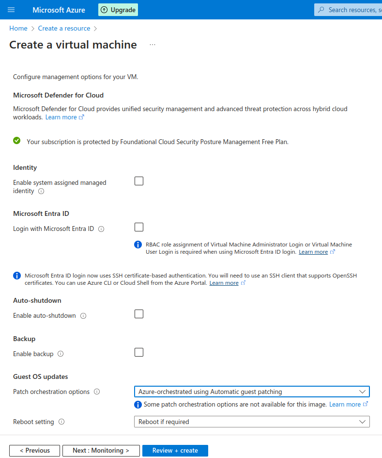 Create VM Instance in Azure