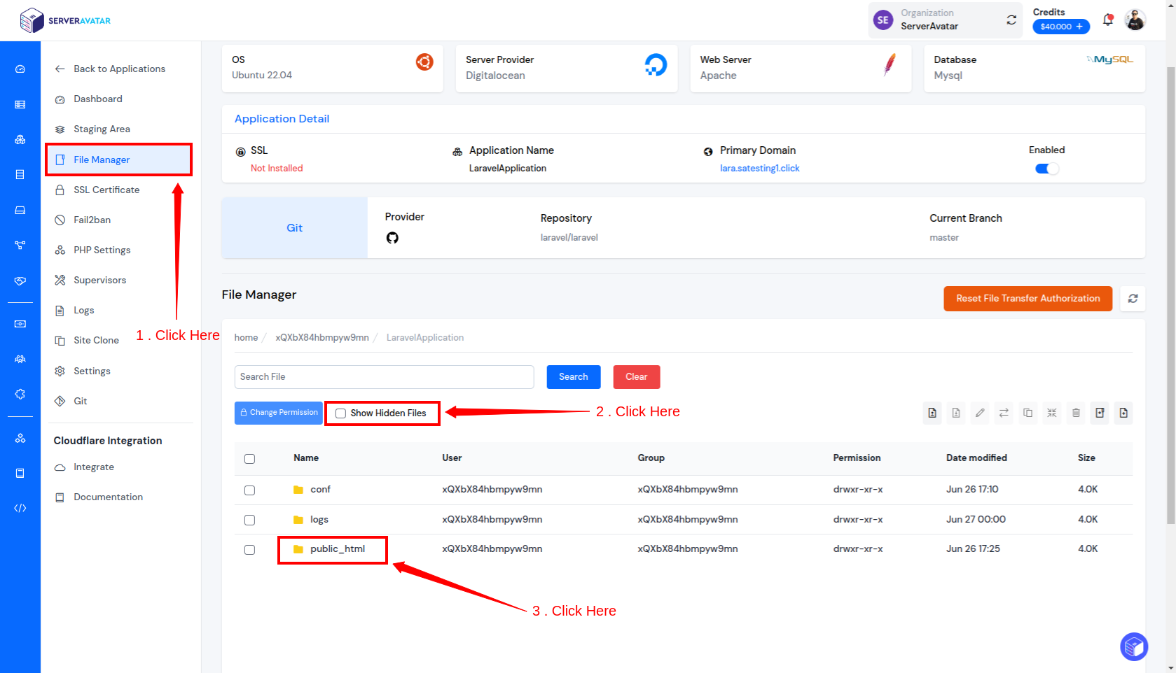 Install and Setup Laravel on Cloud using ServerAvatar