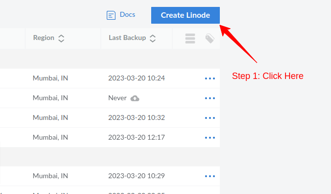 Create a Linode VM Instance - Step 1