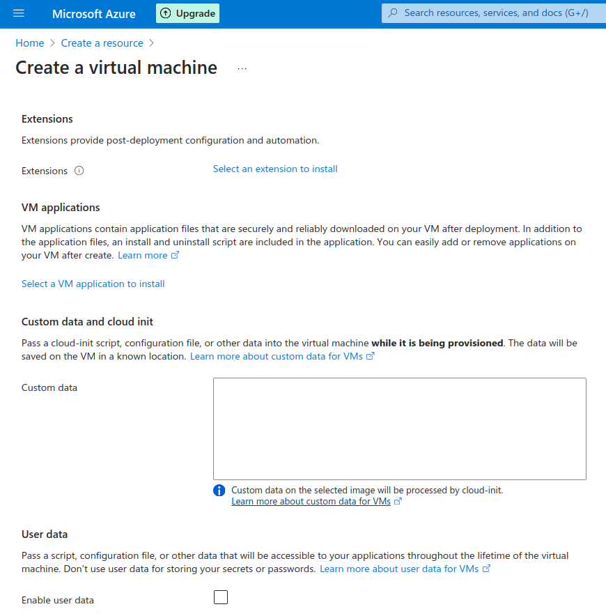 Create VM Instance in Azure