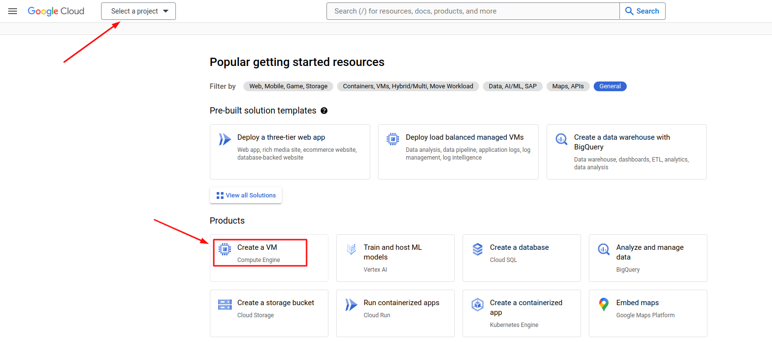 Create a VM Instance in Google Cloud