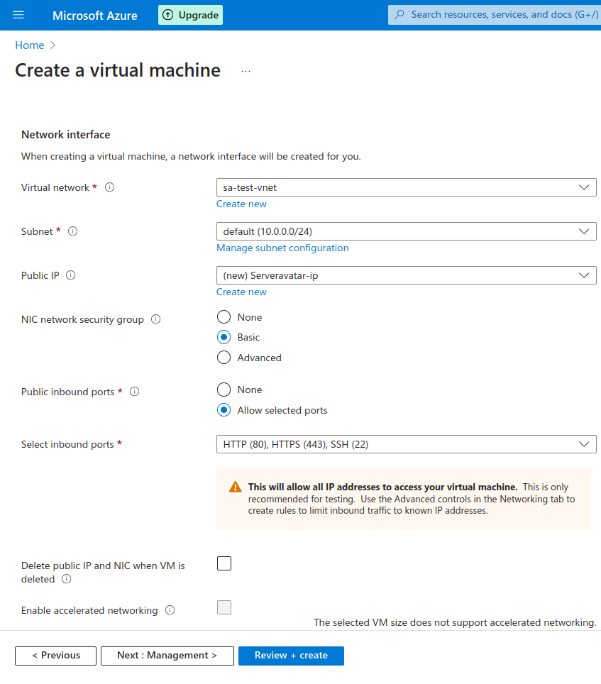 Create VM Instance in Azure