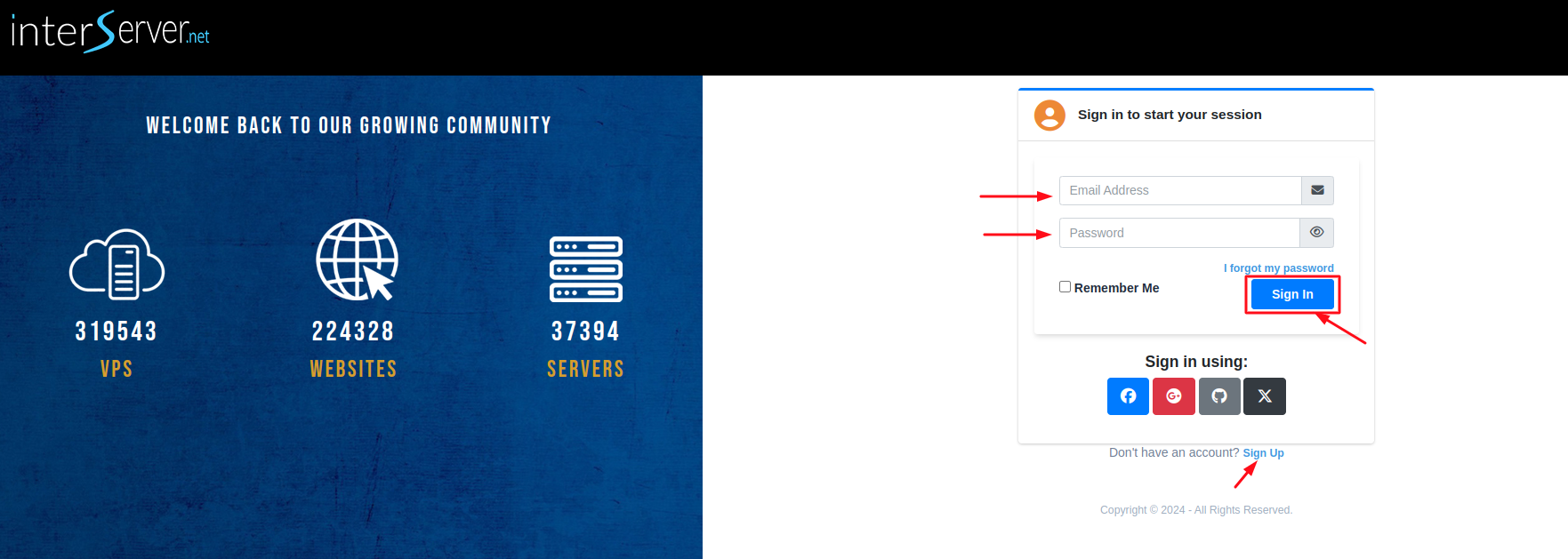 Create a VPS in InterServer