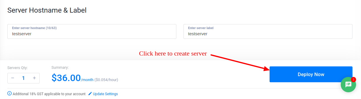 Create server in Vultr - Step 11