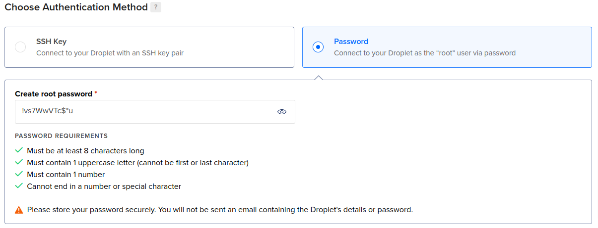 Create a Droplet - Step 5