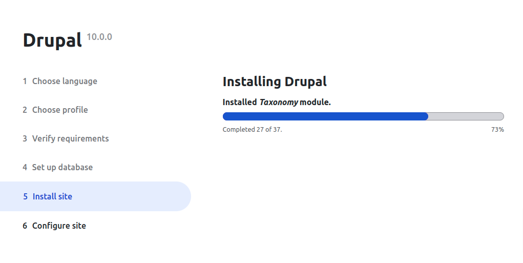 Install Drupal process