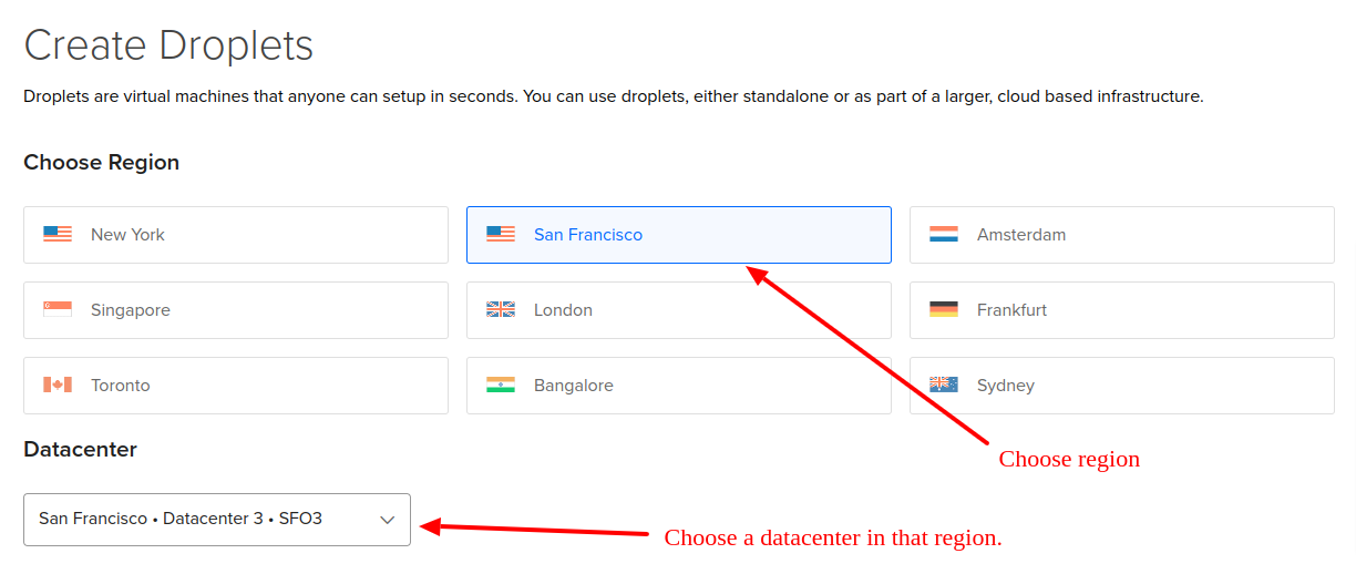 Create a Droplet - Step 2
