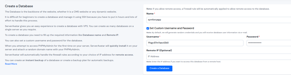 Install and Setup Symfony on Cloud using ServerAvatar