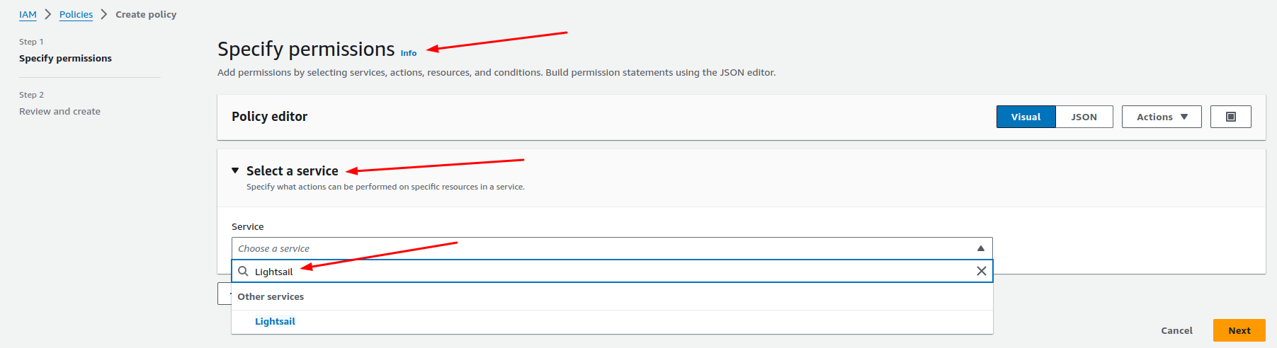 AWS Lightsail - Policy