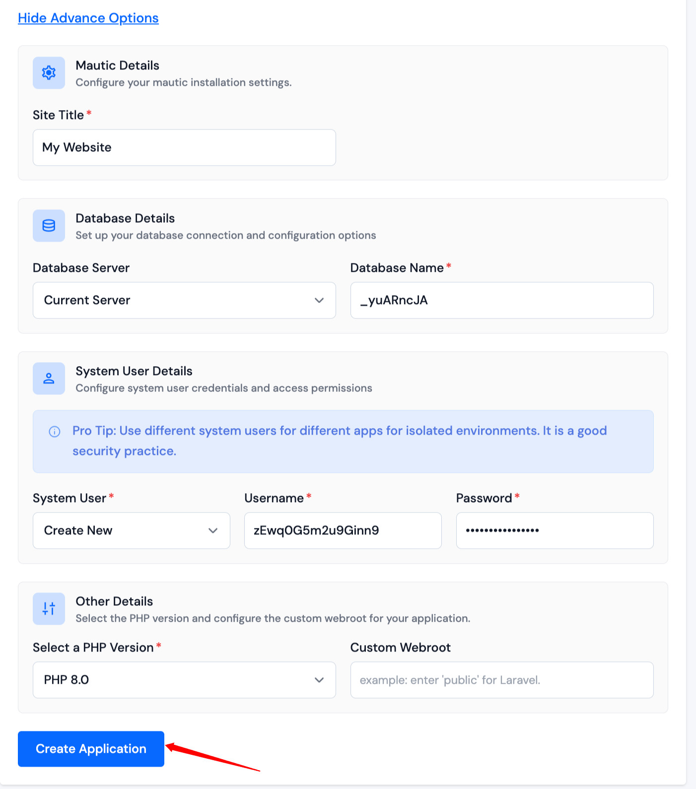 Application - Settings