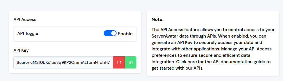 Enable or Disable API Access