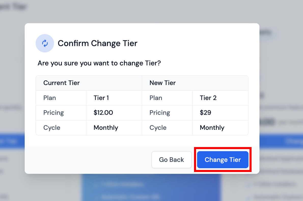 Change Plan Options