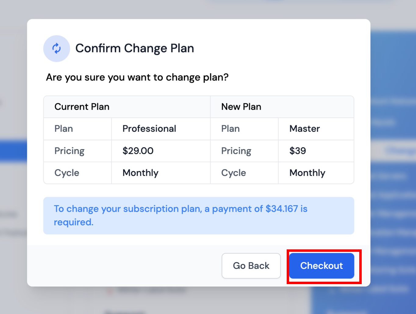 Change Plan Options