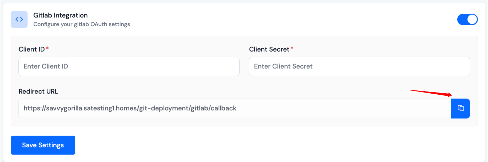 Copy Redirect Url
