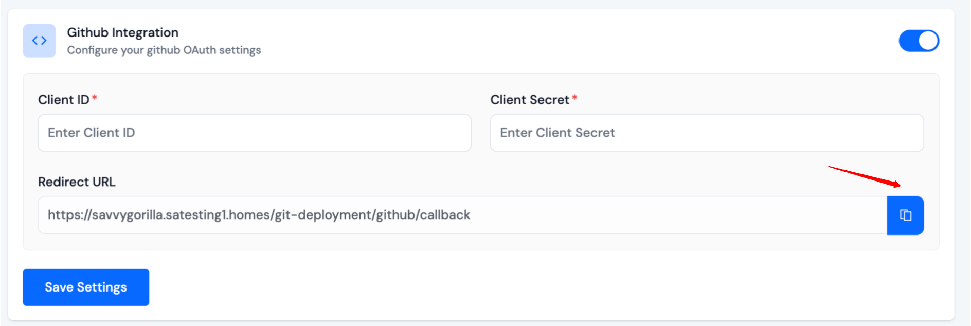 Copy Redirect Url