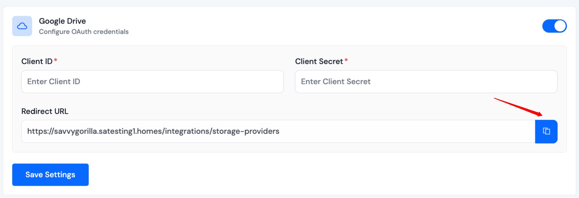 Copy Redirect Url