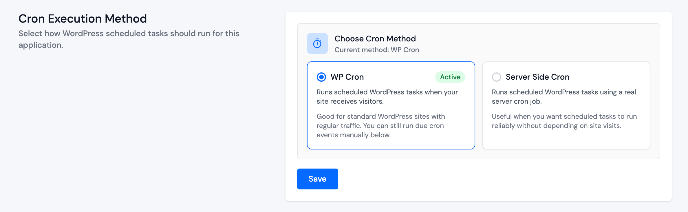 Choose cron execution method
