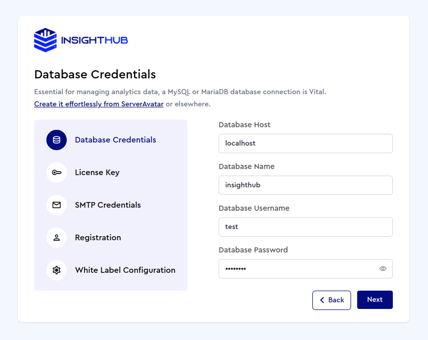 Database Credentials