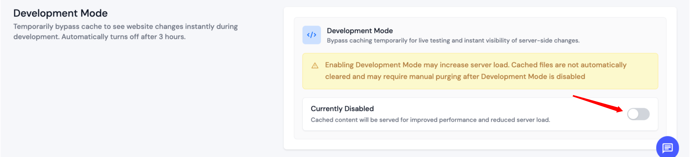 Development Mode disabled