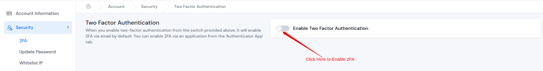 Enable Two-Factor Authentication