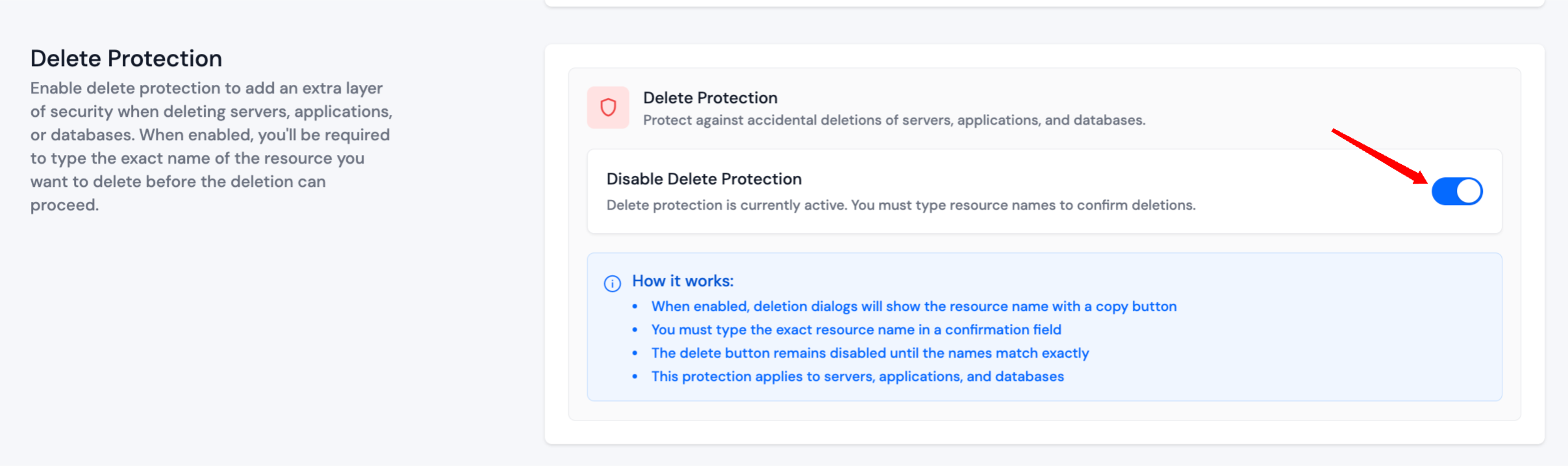 Enable Delete Protection