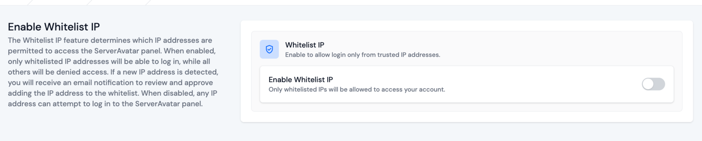 Enable Whitelist IP