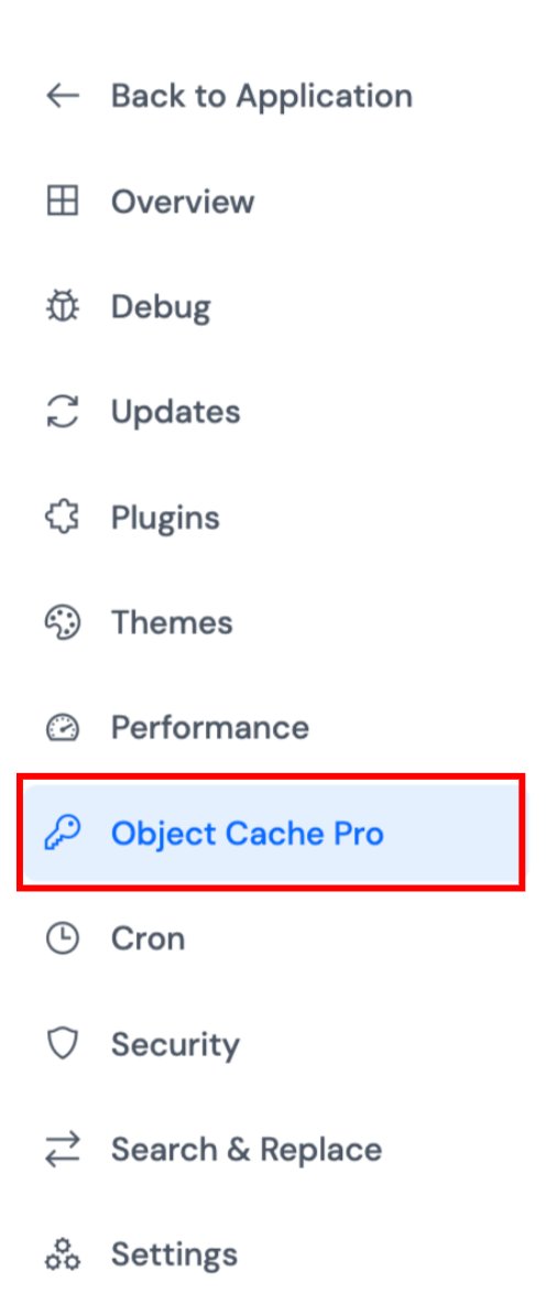 WP Toolkit Object Cache Pro page