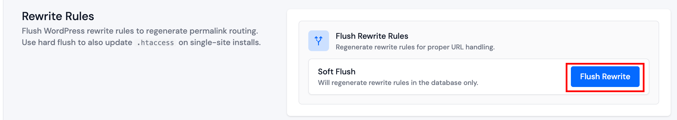 Flush Rewrite Rules section