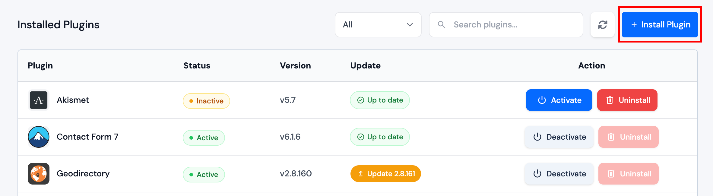 Install Plugin button