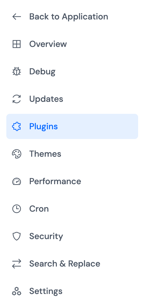 WP Toolkit Plugins page