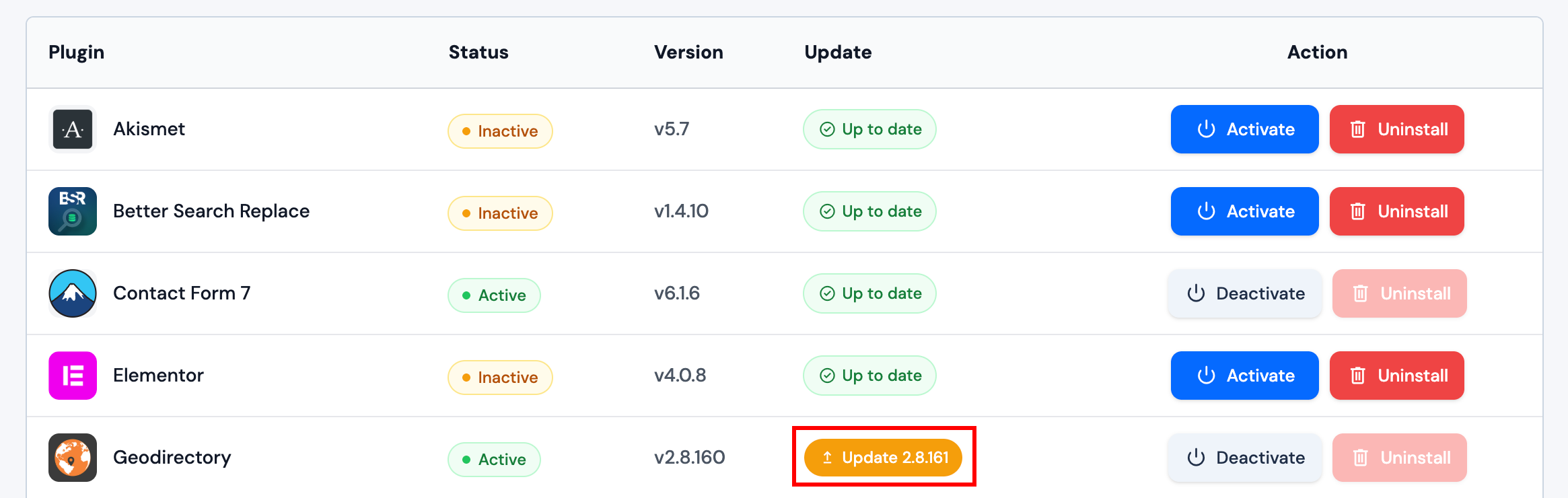 Update plugin