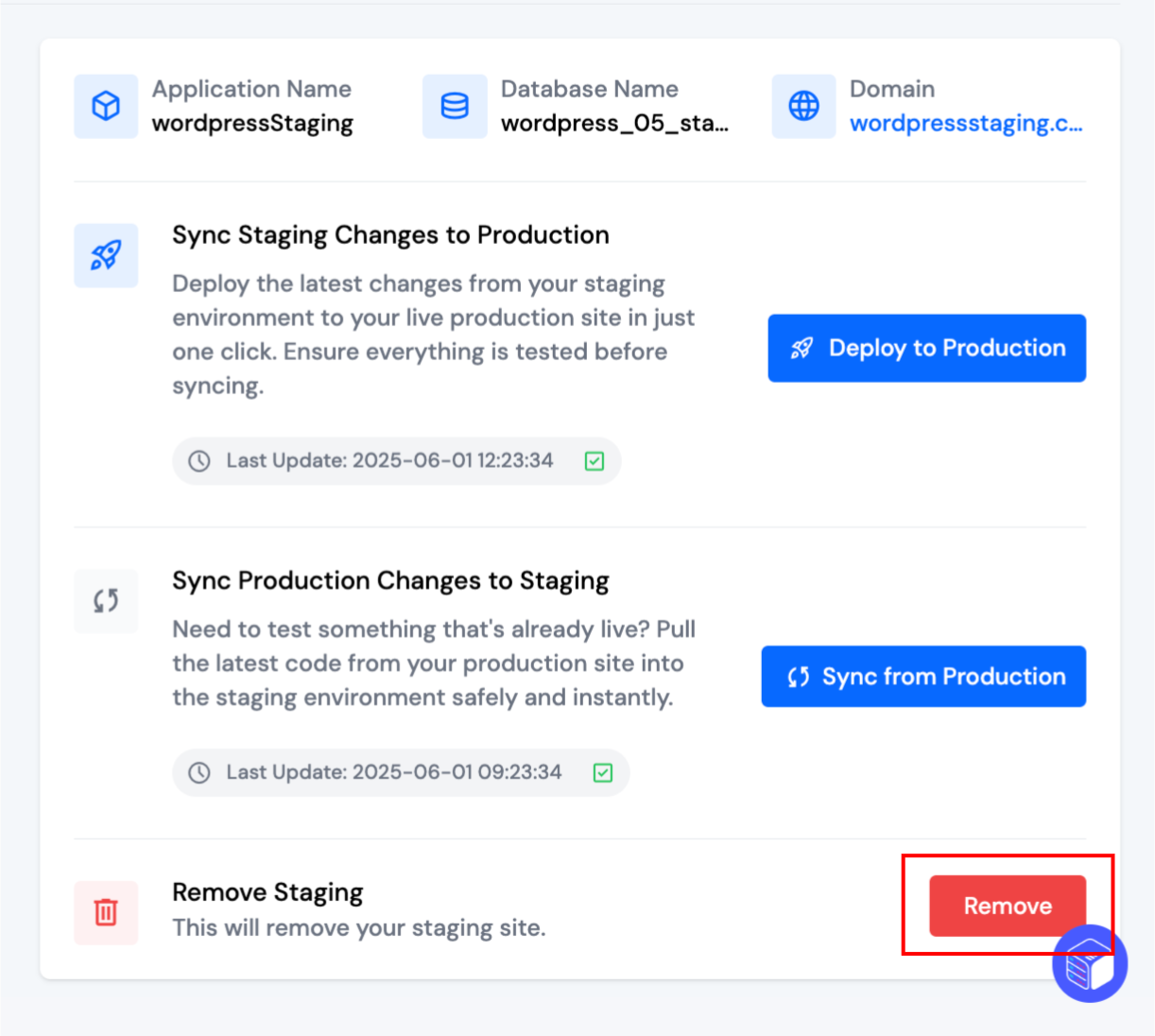 Remove Staging