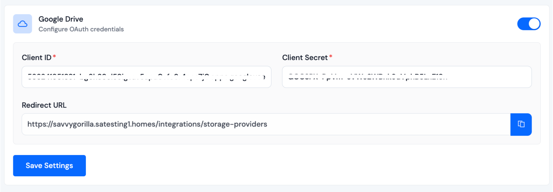 Save Credentials