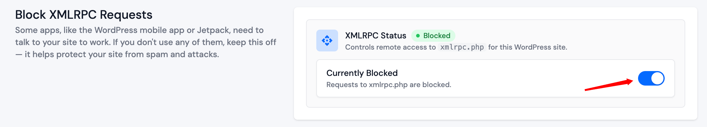 Block XML-RPC section
