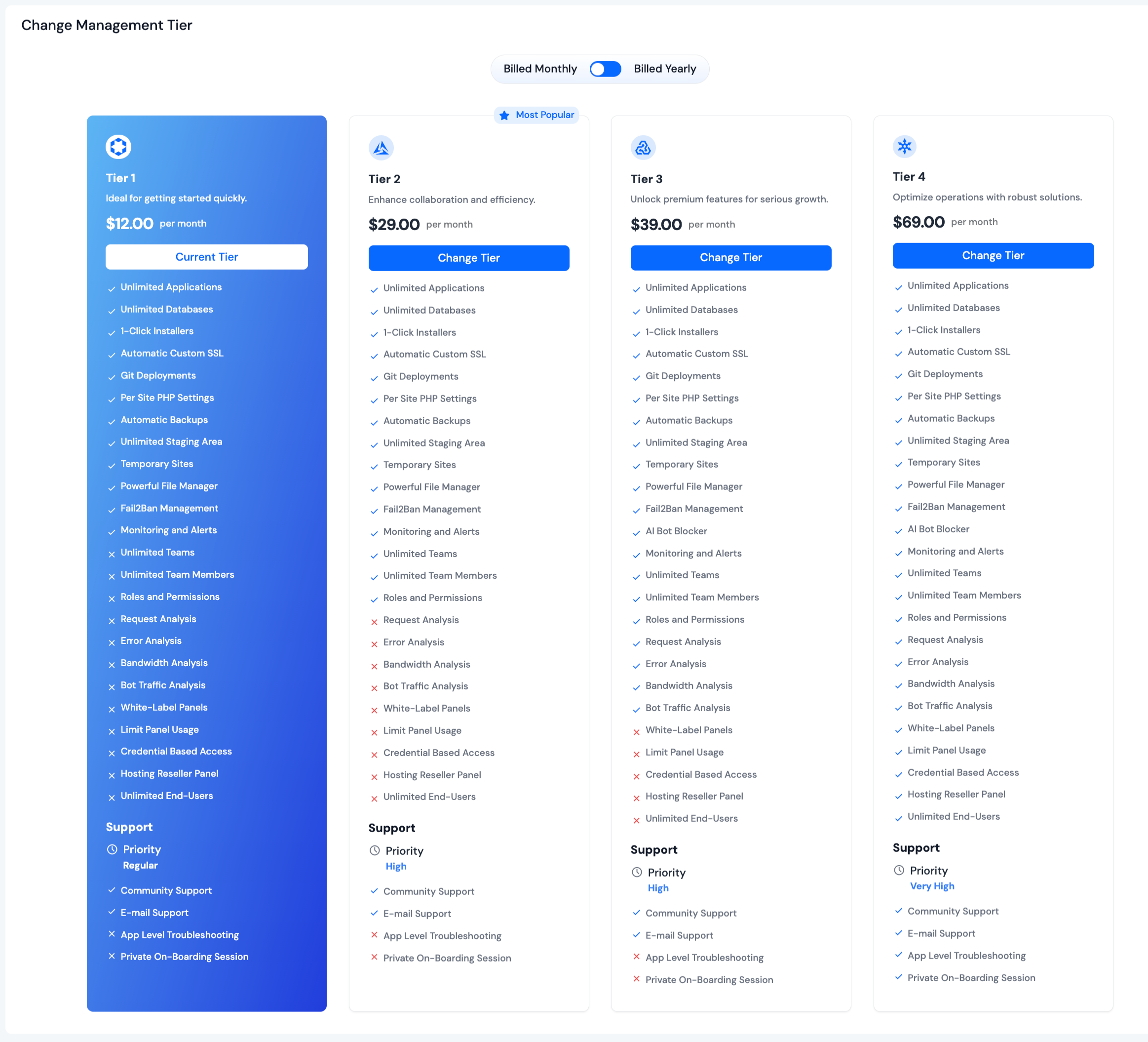 Change Plan Options