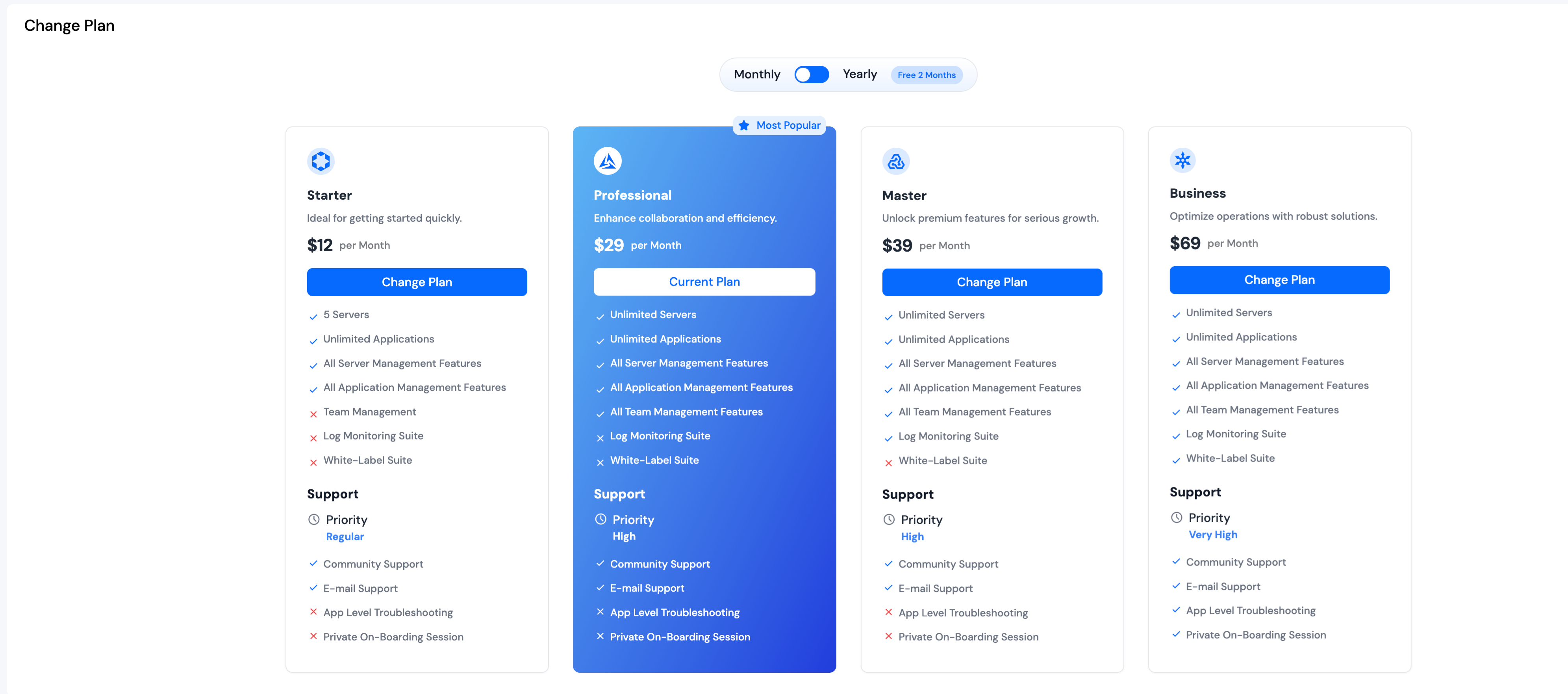 Change Plan Options