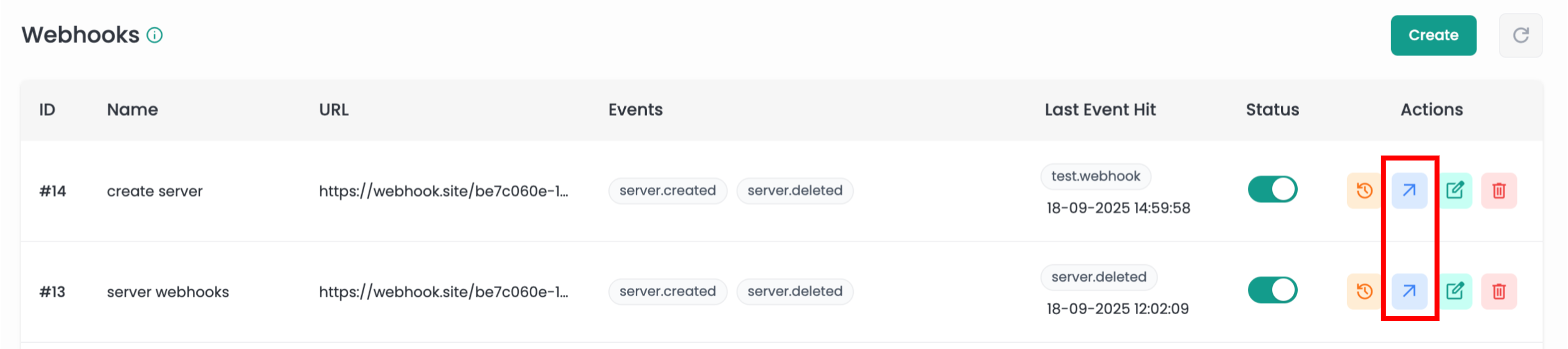 Send Test Webhook