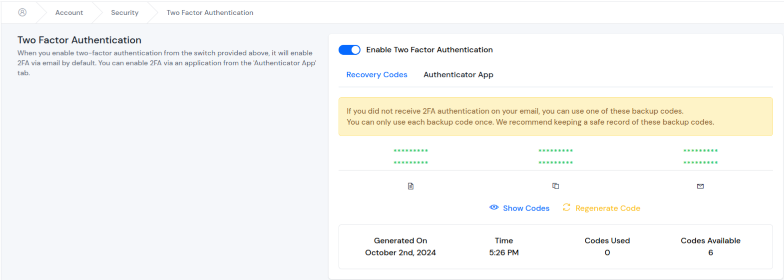 Two-Factor Authentication