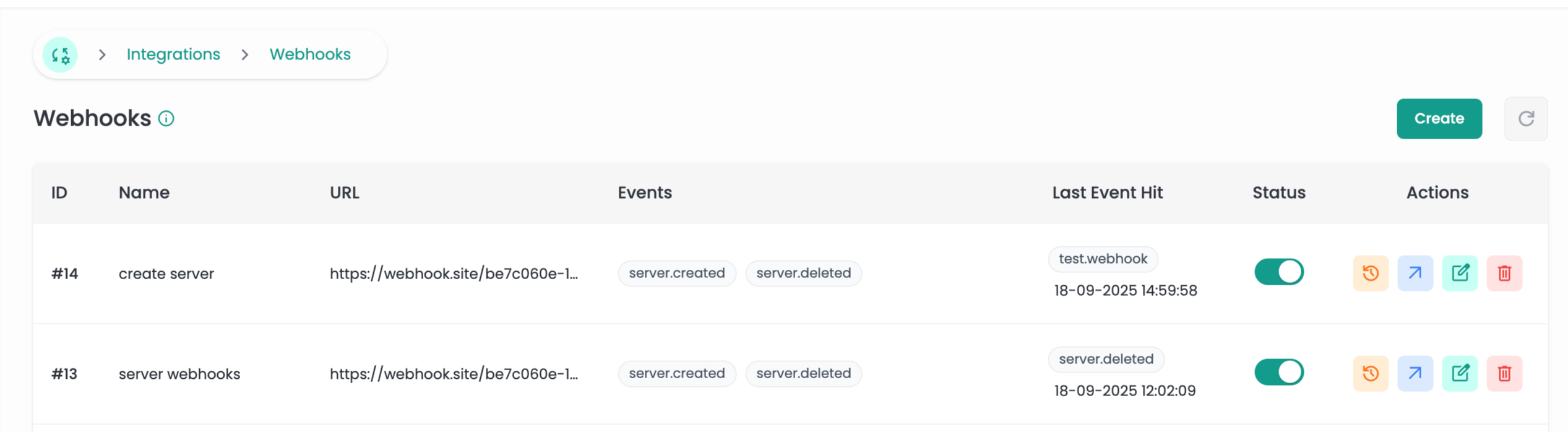Webhooks Dashboard