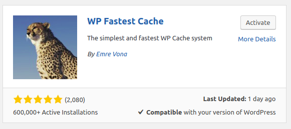 Wp fastest cache plugin