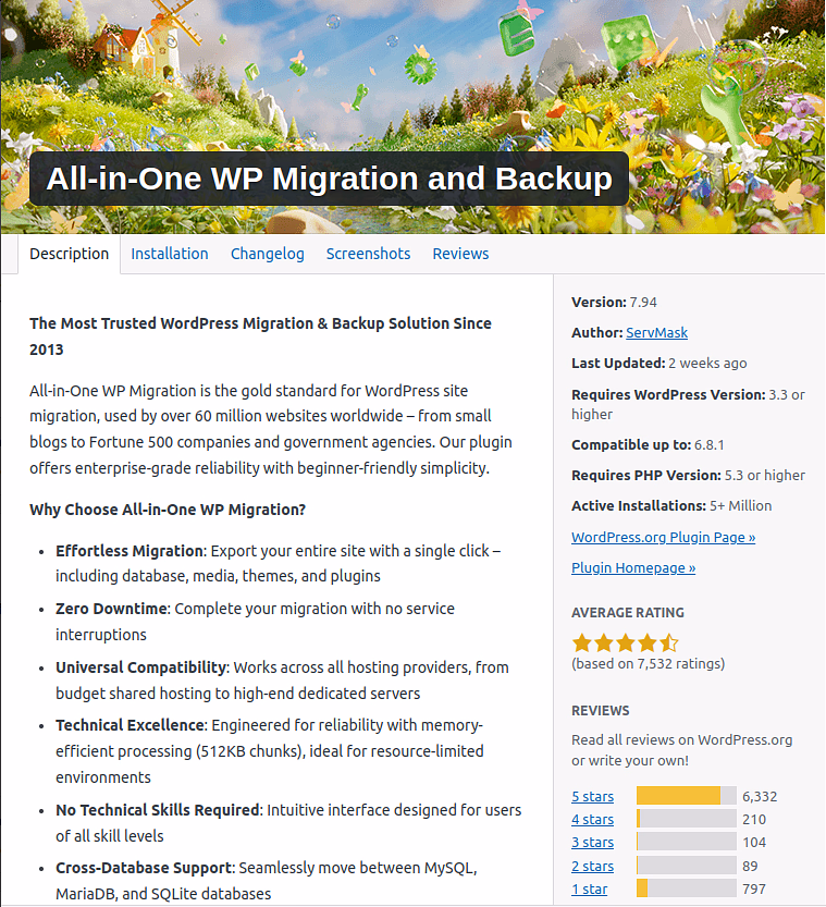 All-in-one WP Migration and Backup - ServerAvatar