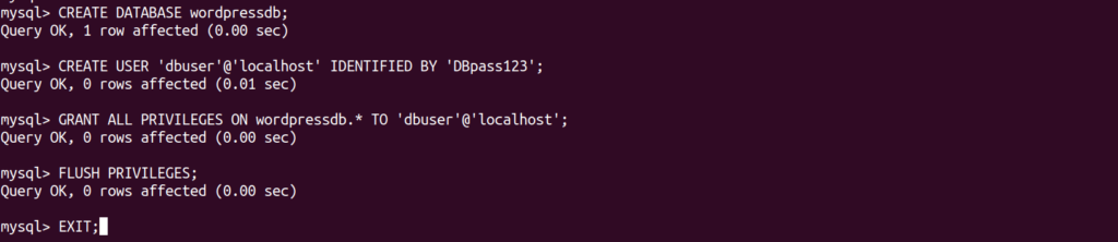 Create MySQL Database