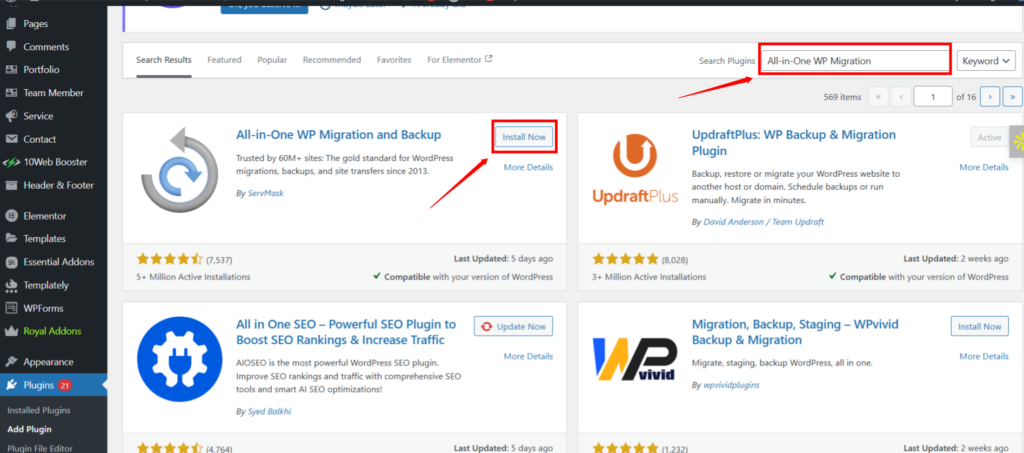 migrate WordPress