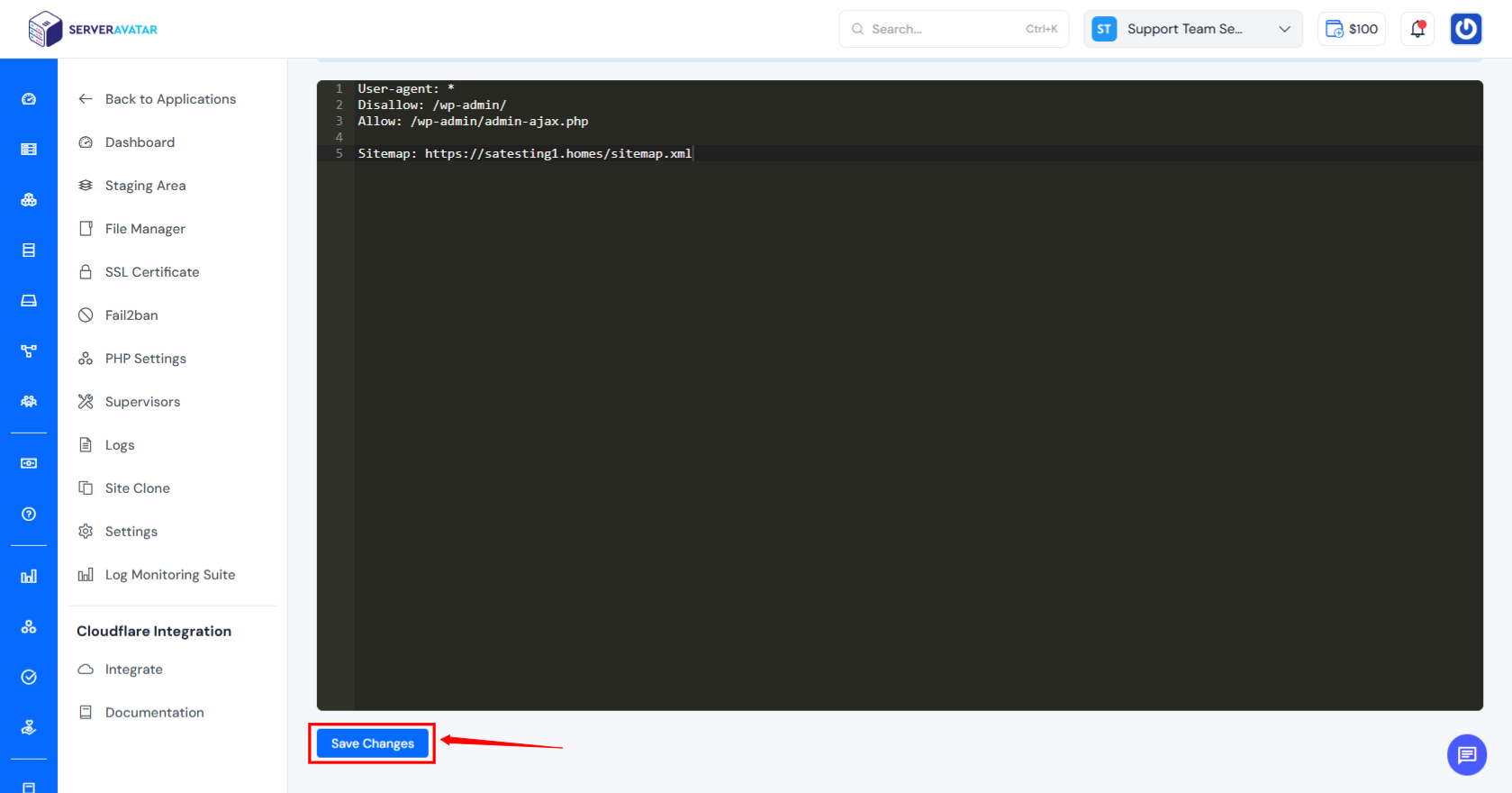 Edit robots.txt