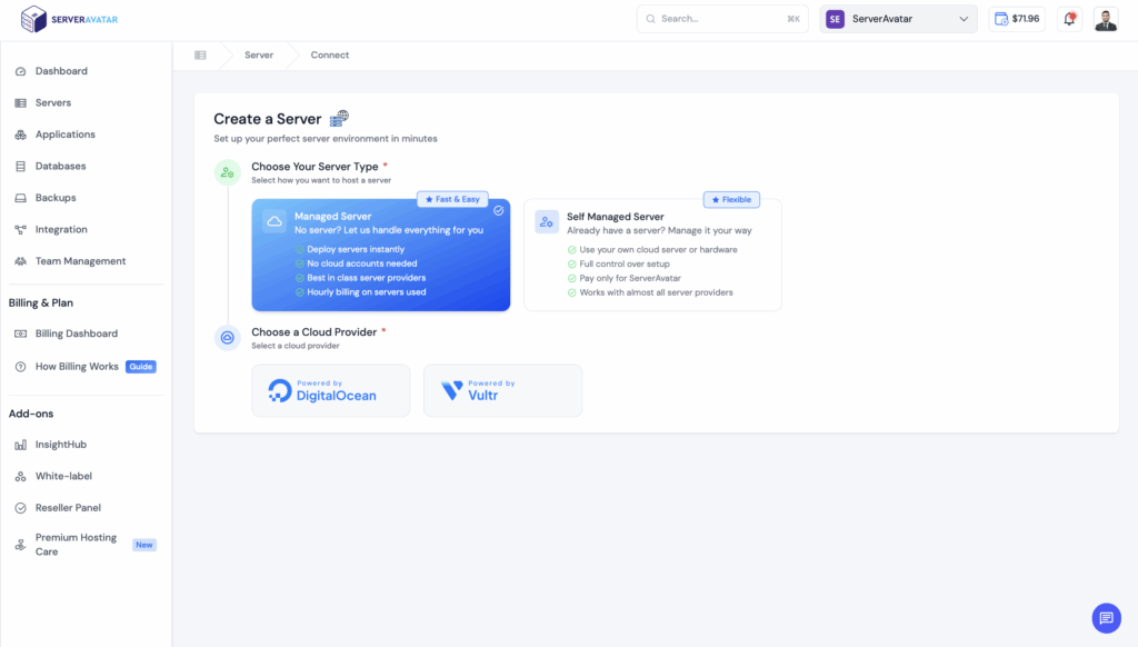 Create Server-ServerAvatar