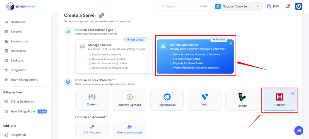 Set up a Hetzner server