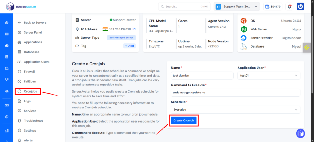 Create Cronjob