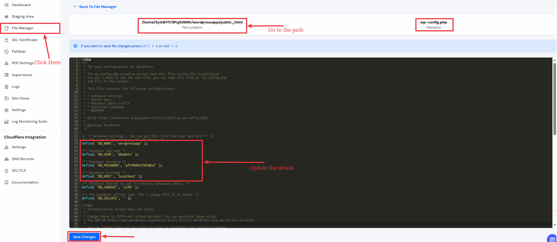 Update Wp-Config.php