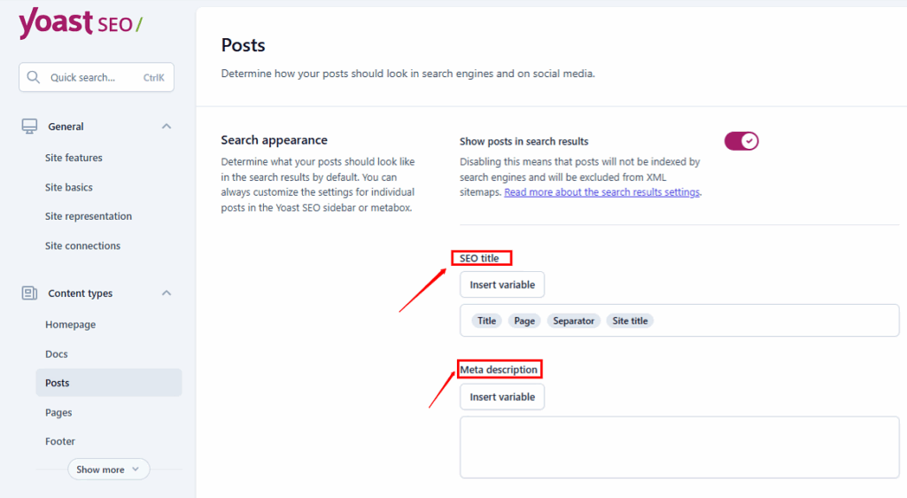 Yoast SEO Search Appearance